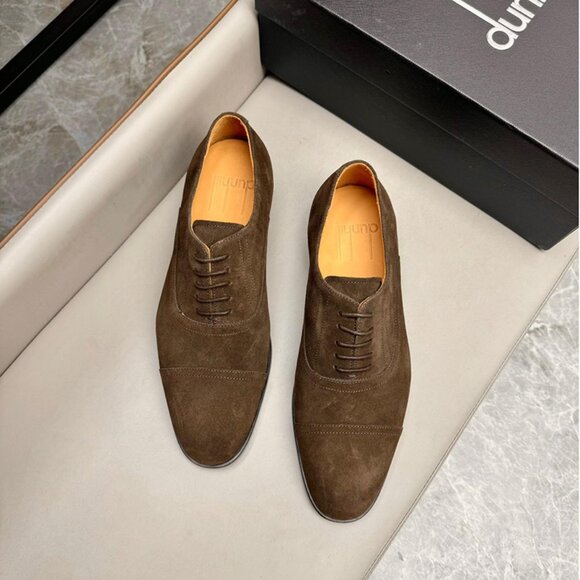 Dunhill Mens Suede Pointed Business Leather Shoes Brown main image 10